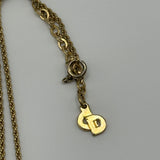 DIOR CRYSTAL BIG CD NECKLACE GOLD