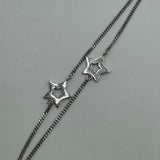DIOR DIAMOND STARS DROP LOGO SILVER NECKLACE