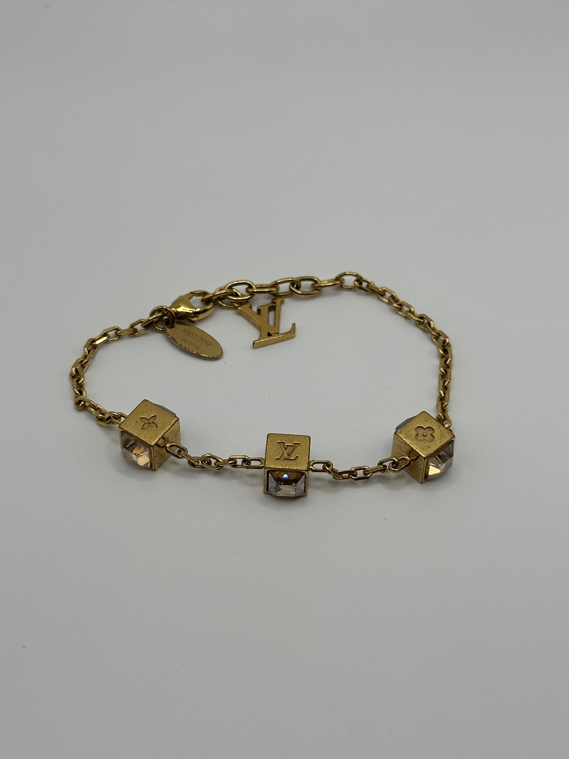 Louis Vuitton Gamble Crystals Gold Tone Bracelet