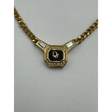 DIOR BLACK CRYSTAL GOLD NECKLACE