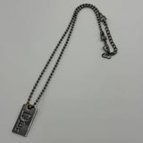 DIOR CUTOUT NAME PLATE SILVER NECKLACE