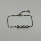 DIOR CUBE LETTERS BRACELET SILVER