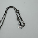 DIOR CUTOUT NAME PLATE SILVER NECKLACE