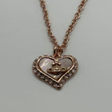 VIVIENNE WESTWOOD PINK HEART PENDANT NECKLACE