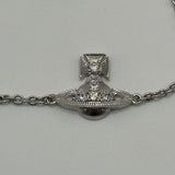 VIVIENNE WESTWOOD SILVER CRYSTAL SATURN BRACELET