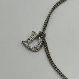 DIOR CRYSTAL LETTERS SILVER BRACELET