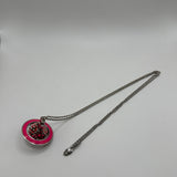 VIVIENNE WESTWOOD PINK FLORAL LARGE ORB NECKLACE