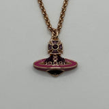 VIVIENNE WESTWOOD PURPLE CRYSTAL SATURN NECKLACE