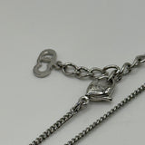 DIOR SILVER CRYSTAL WORD LOGO NECKLACE