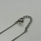 DIOR SILVER CURSIVE LOGO NECKLACE