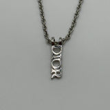 DIOR SILVER SMALL SPELLOUT PENDANT NECKLACE