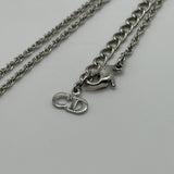 DIOR SILVER SMALL SPELLOUT PENDANT NECKLACE