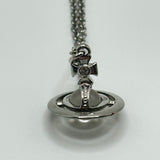 VIVIENNE WESTWOOD SILVER CLEAR TINY ORB NECKLACE