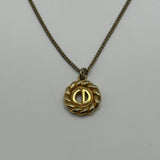 DIOR CIRCLE CD PENDANT GOLD NECKLACE