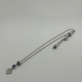 GUCCI SILVER HEART AMETHYST NECKLACE