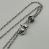 GUCCI SILVER HEART AMETHYST NECKLACE