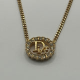 DIOR CRYSTAL OVAL WORD LOGO NECKLACE