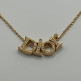 DIOR GOLD CRYSTAL LOOSE LETTERS NECKLACE