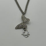 DIOR CRYSTAL BUTTERFLY SILVER NECKLACE