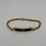 DIOR CD BLACK PLATE GOLD BRACELET