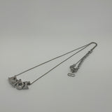 DIOR CRYSTAL LOOSE LETTERS NECKLACE SILVER