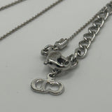 DIOR CRYSTAL LOOSE LETTERS NECKLACE SILVER