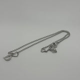 DIOR SILVER HEART D PENDANT NECKLACE