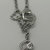 DIOR SILVER HEART D PENDANT NECKLACE