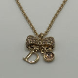 DIOR GOLD CRYSTAL RIBBON NECKLACE