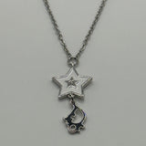 DIOR WHITE STAR NECKLACE SILVER