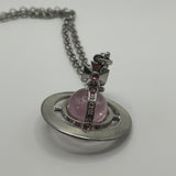 VIVIENNE WESTWOOD PINK LARGE ORB NECKLACE