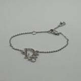 DIOR PINK CRYSTAL WORD LOGO BRACELET