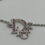 DIOR PINK CRYSTAL WORD LOGO BRACELET