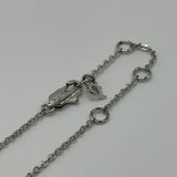 DIOR CRYSTAL WORD LOGO SILVER NECKLACE