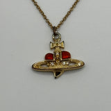 VIVIENNE WESTWOOD GOLD DIAMANTE HEART NECKLACE