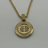 DIOR CRYSTAL CD COIN GOLD NECKLACE