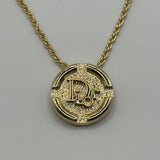 DIOR LOGO COIN GOLD NECKLACE