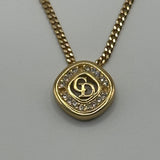 DIOR CRYSTAL DIAMOND CD GOLD NECKLACE