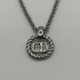 DIOR CD ENGRAVE RING NECKLACE SILVER