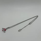 VIVIENNE WESTWOOD RED/PINK DIAMANTE SILVER NECKLACE