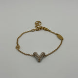 LOUIS VUITTON PEARL V LETTER GOLD BNRACELET