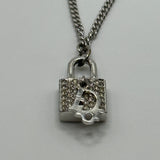 DIOR CRYSTAL LOCK PENDANT NECKLACE