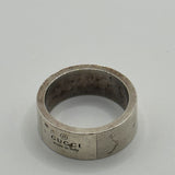 GUCCI ENGRAVED SPELLOUT RING US7.5