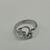 DIOR SILVER WORD LOGO RING US6