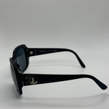 CHANEL BLACK/WHITE CC LOGO BLACK SUNGLASSES