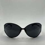 FENDI OVERSIZED LOGO CUTOUT BLACK SUNGLASSES