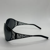 FENDI OVERSIZED LOGO CUTOUT BLACK SUNGLASSES