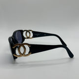 CHANEL DOUBLE C INTERLOCK BLACK SUNGLASSES