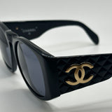 CHANEL BIG LOGO BLACK SUNGLASSES