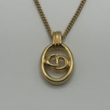 DIOR CD OVAL NECKLACE GOLD